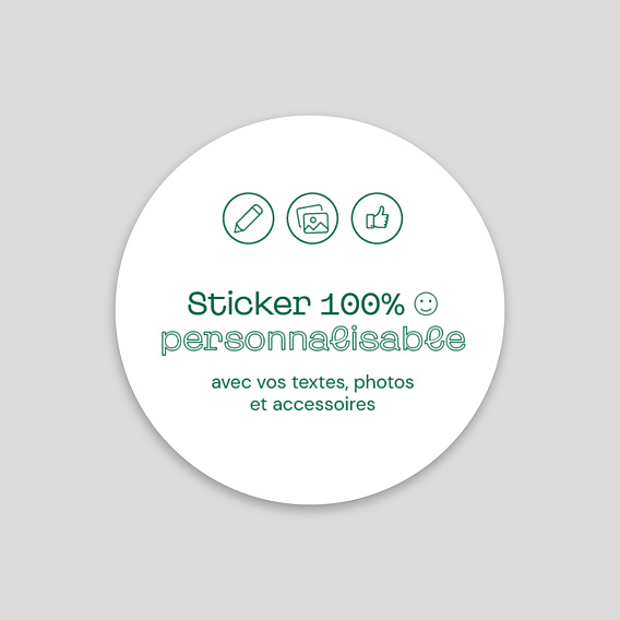 Sticker 100% Personnalisable - Popcarte
