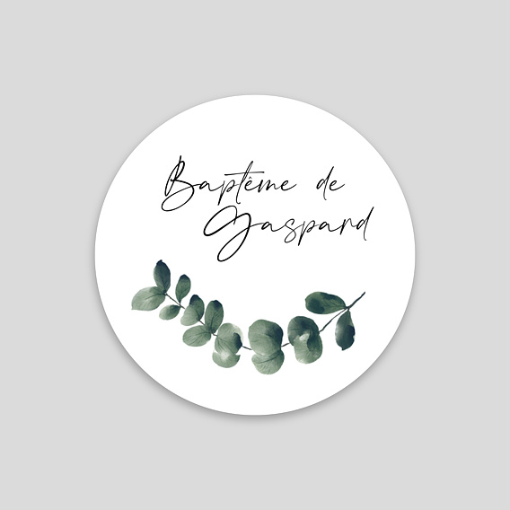 Stickers baptême Branche d'Eucalyptus