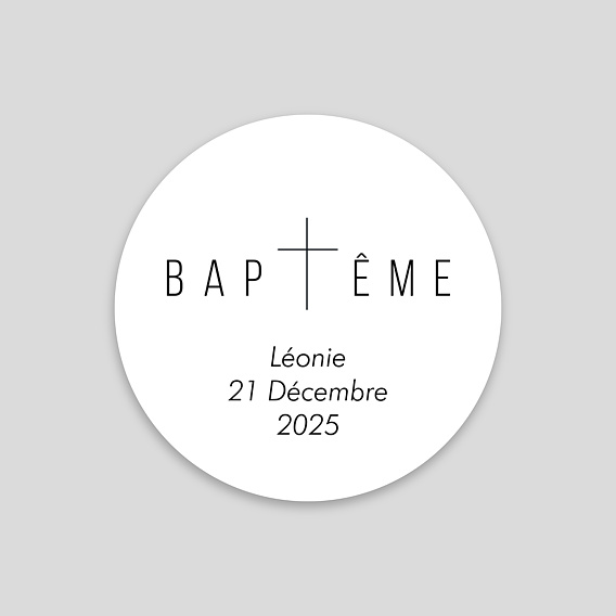 Stickers baptême Croix Minimaliste