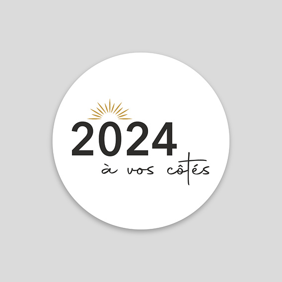 popcarte Carte de vœux 2024 • Planète Blanche, Or et Argent • Lot