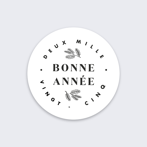 Stickers Voeux Personnalisable Bonne Année Houx Popcarte