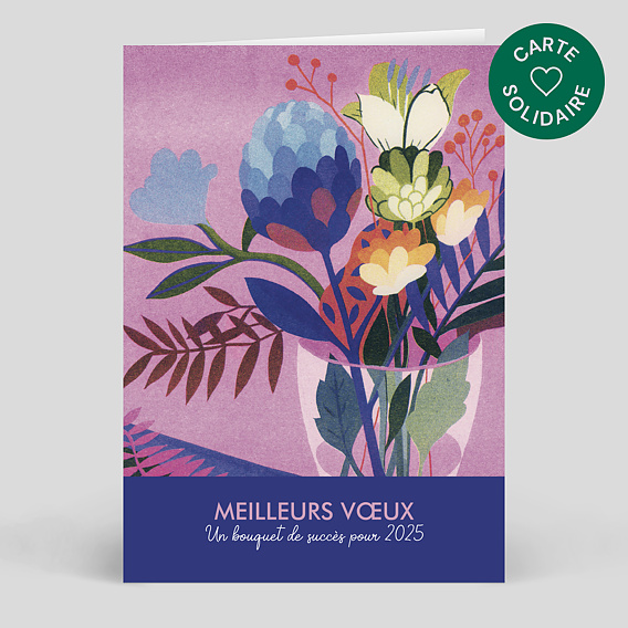 Carte de vœux solidaire Bouquet - Médecins Du Monde x Chloé Weinfeld x Popcarte